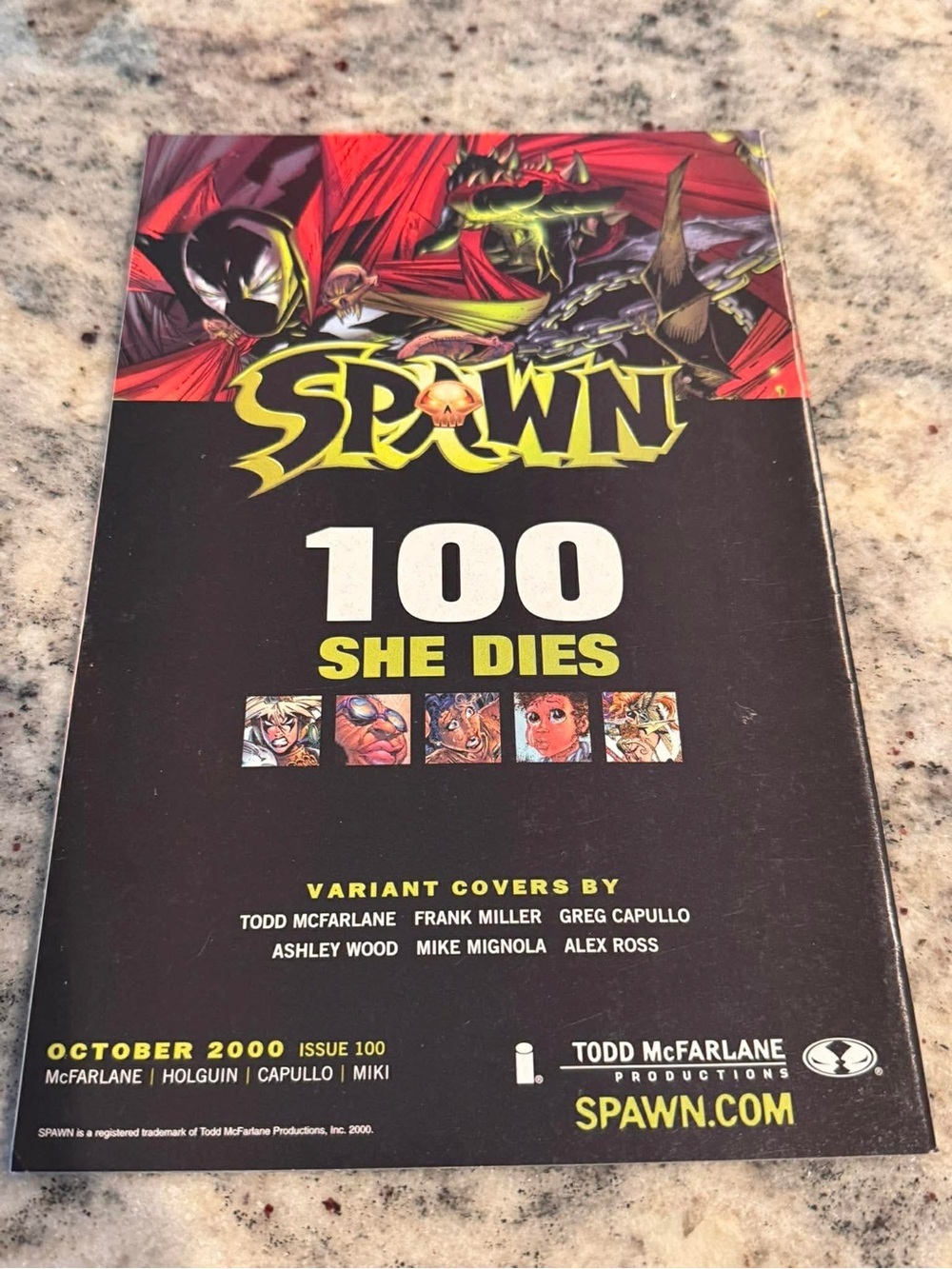Vintage Todd McFarlane Spawn #100 Comic Book - Black/Red Cover